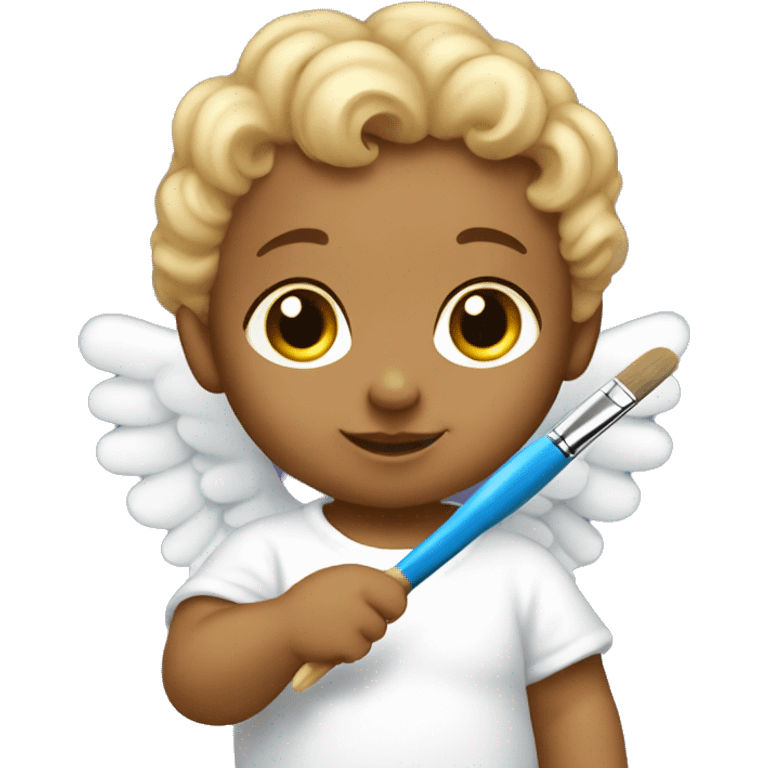 baby angel with a paintbrush  emoji