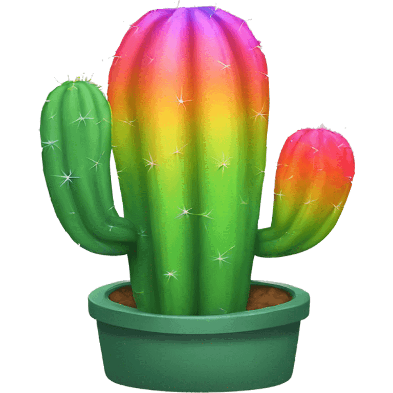 Rainbow cactus emoji