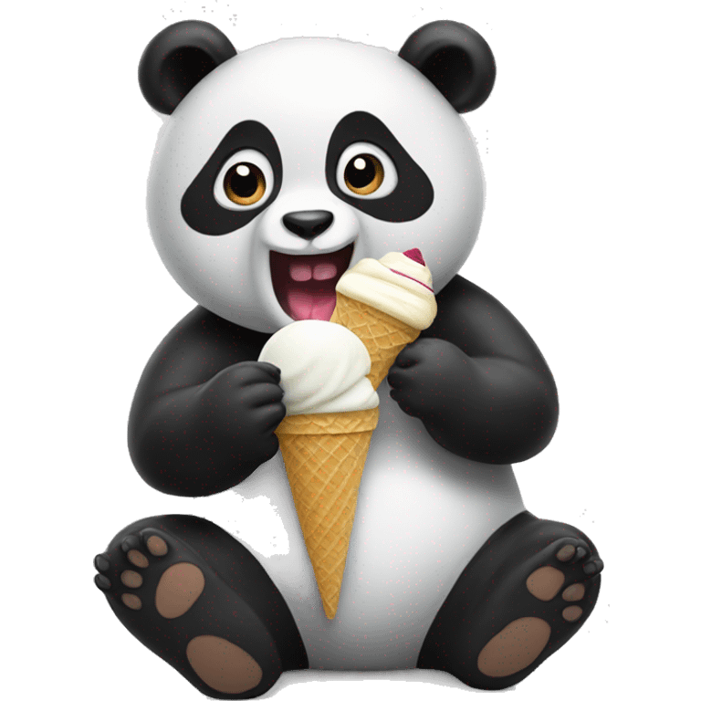 Panda eating ice cream emoji