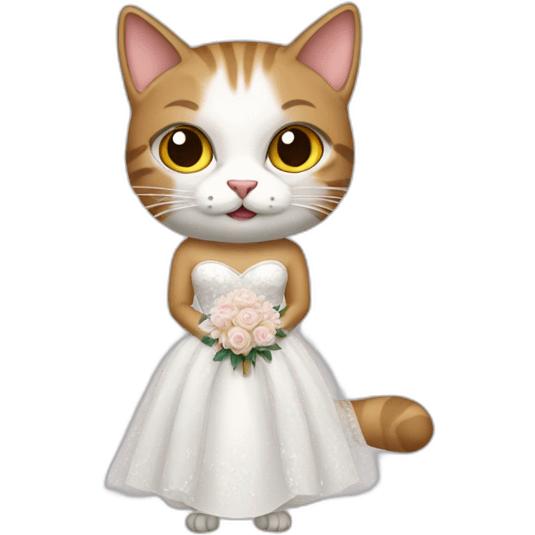 cat wearing a wedding dress emoji