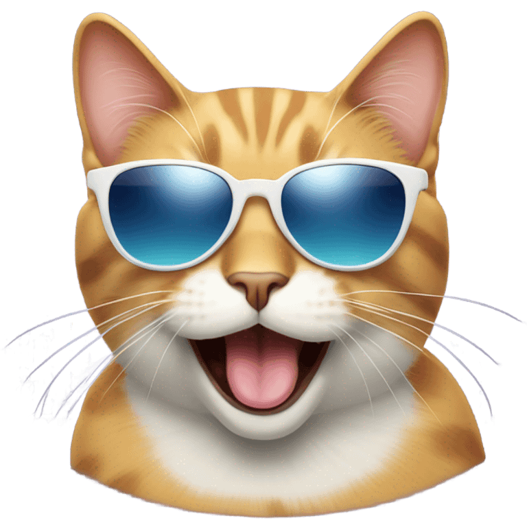 Cat with sunglasses sticking tongue out  emoji