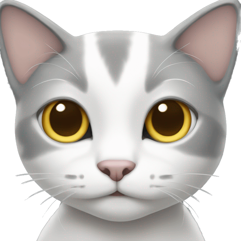 grey and white cat emoji