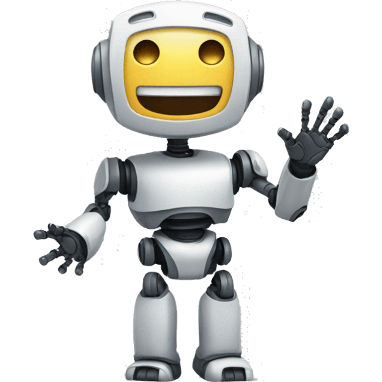 happy robot saying hello emoji