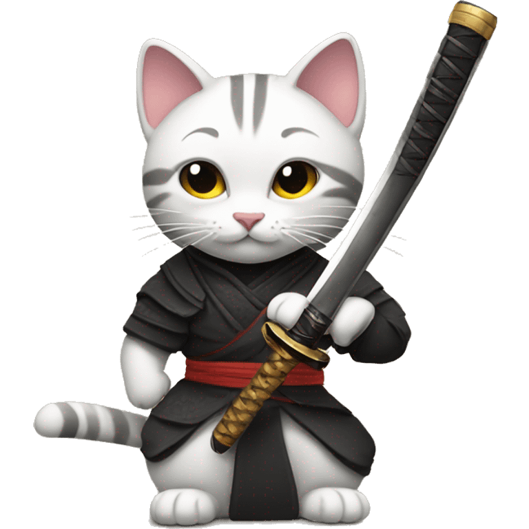 Cat holding katana emoji