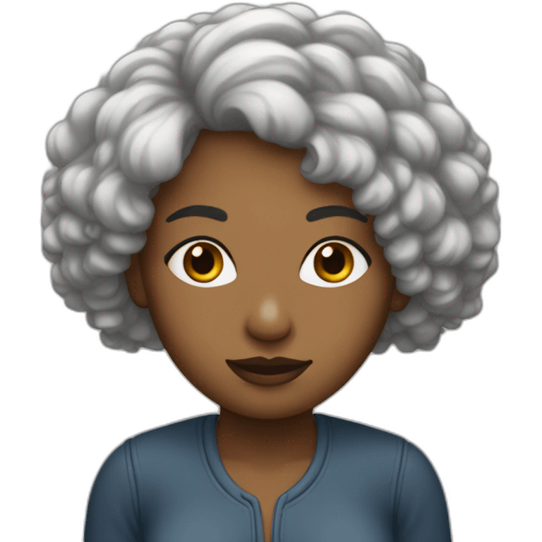 femme métisse avec les cheveux crépus  emoji