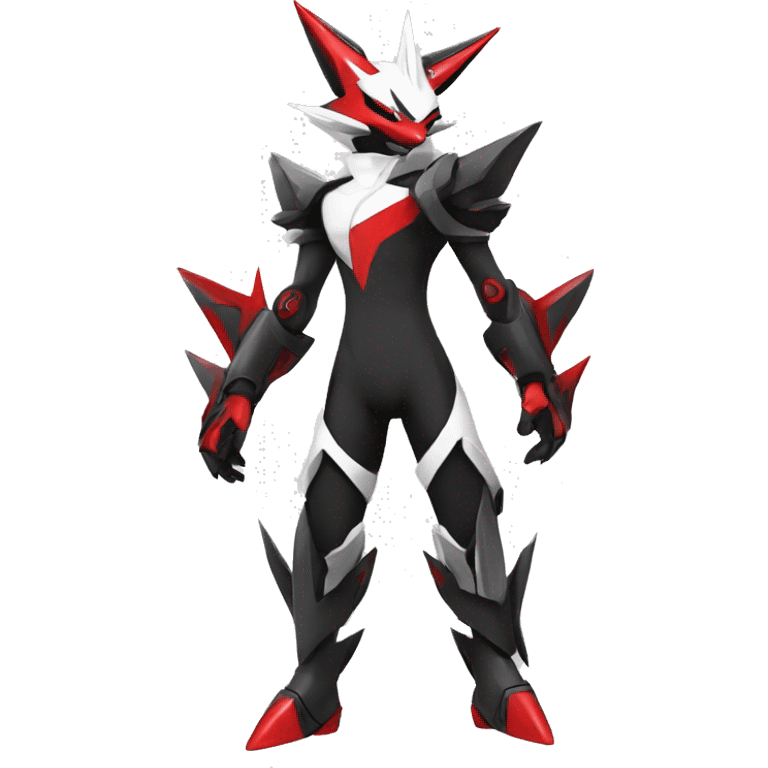  Cool Edgy Futuristic Black White Red Zangoose-Digimon-Medabot emoji