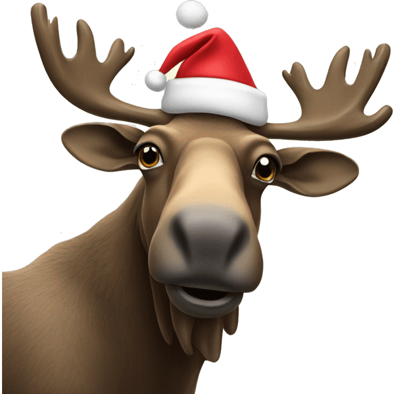 Moose with Santa hat emoji