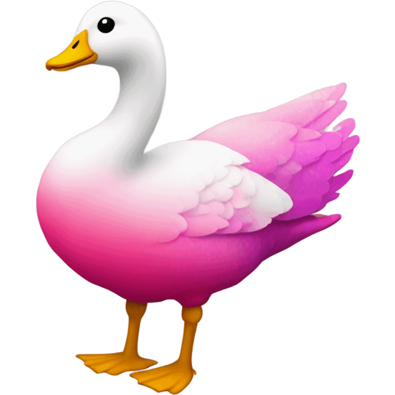 Pink ombre goose with glitter no white  emoji