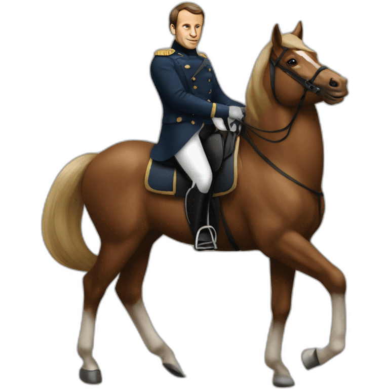 emmanuel macron on a horse emoji