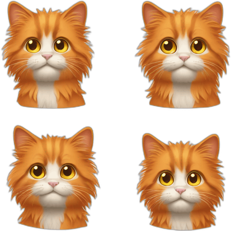 Fluffy messy hair orange cat emoji