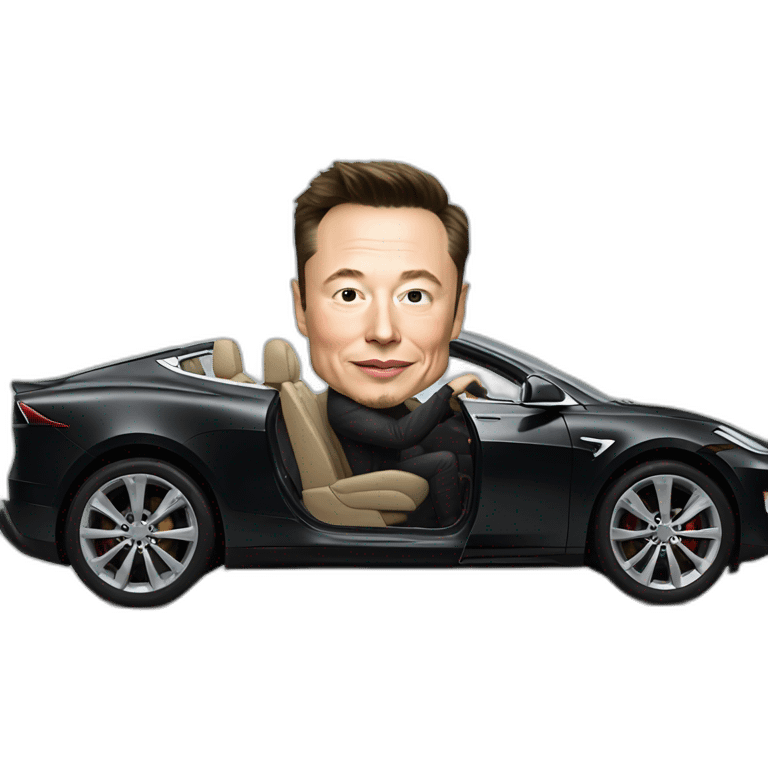 Elon Musk in a car emoji