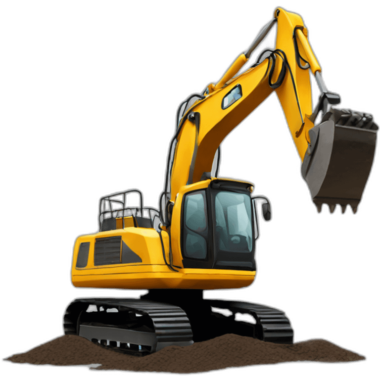 machinery-excavator-with-dirt emoji