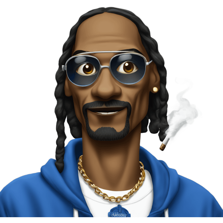 Snoop dogg in a crip outfit smoking cigar emoji