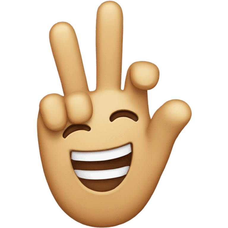 An emoji that have the middel finger up and stil happy emoji