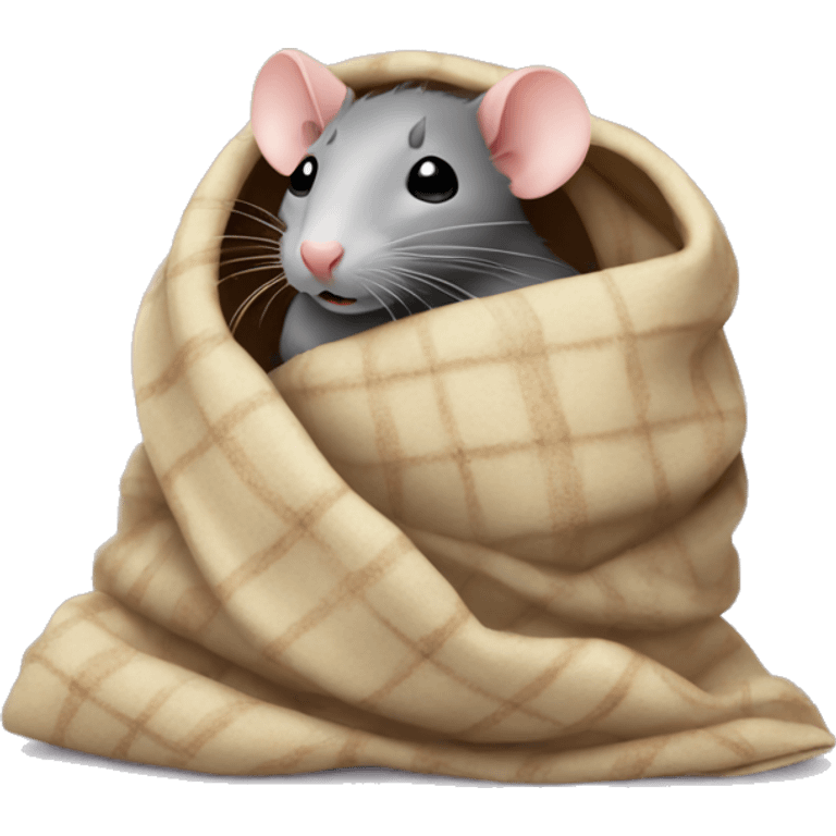 A rat in a blanket emoji