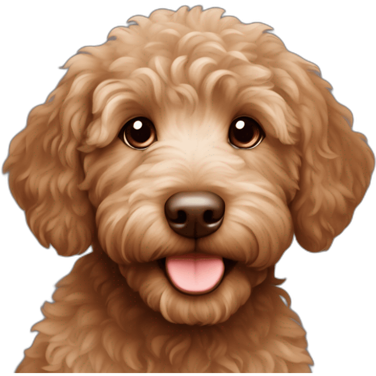 Brown Austalian labradoodle puppy emoji