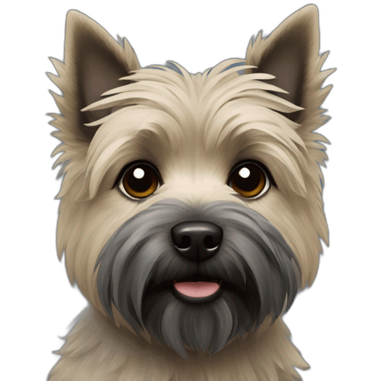 Cairn terrier dark grey face emoji