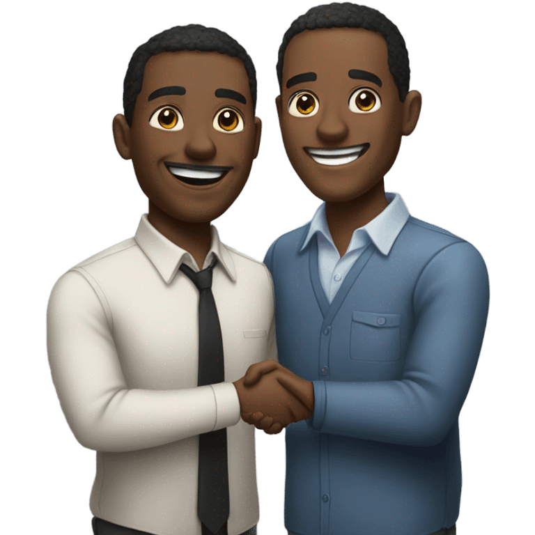 Two black guys shaking hands emoji