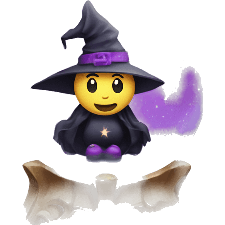 glittery crystal ball with a witch  emoji