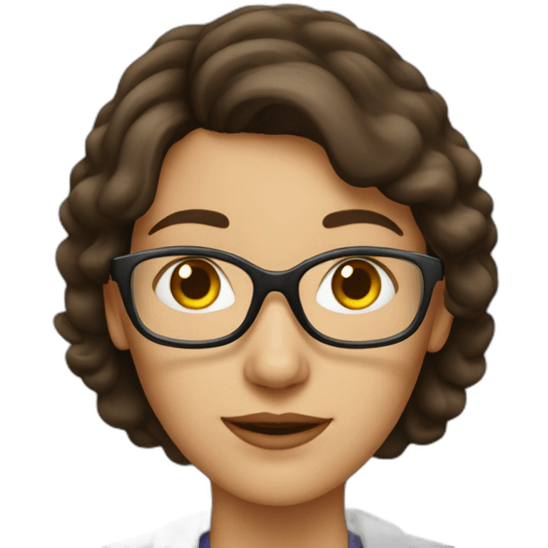 Brunette scientist woman emoji