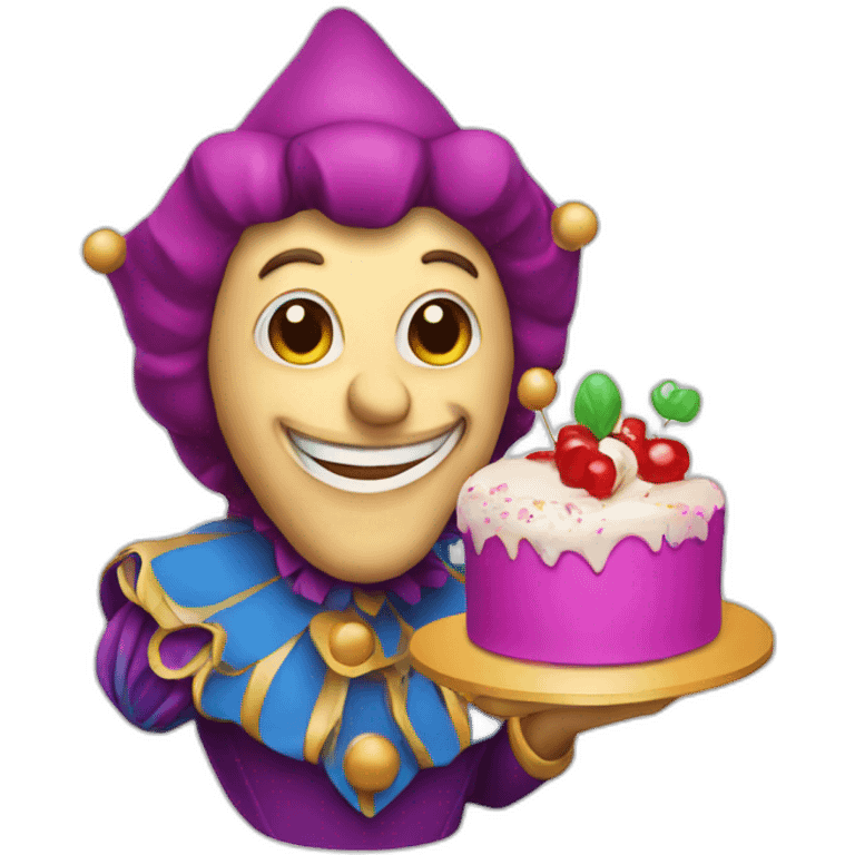 Jester with cake emoji