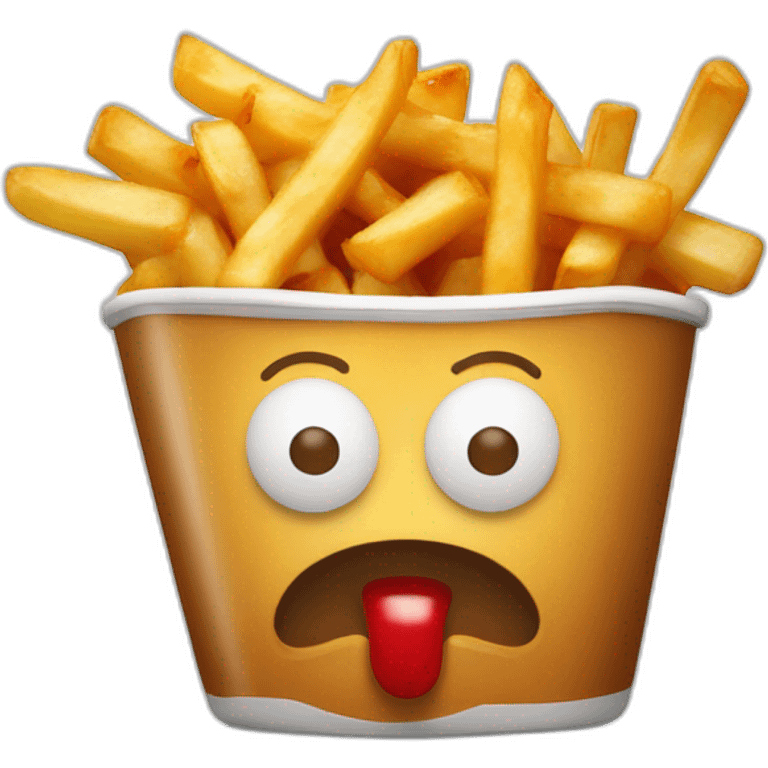 Poutine qui mange une frite belge  emoji