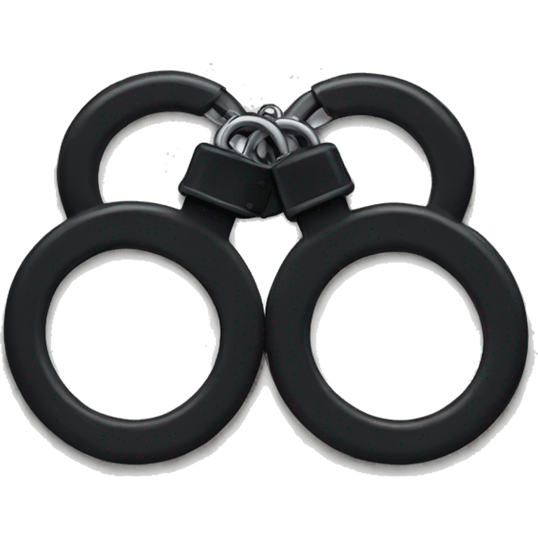 Black fluffy handcuffs emoji