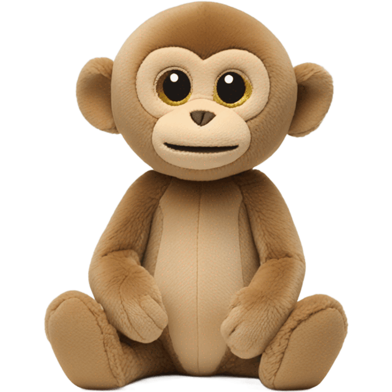 Light brown, baby monkey, jellycat stuffed animal emoji