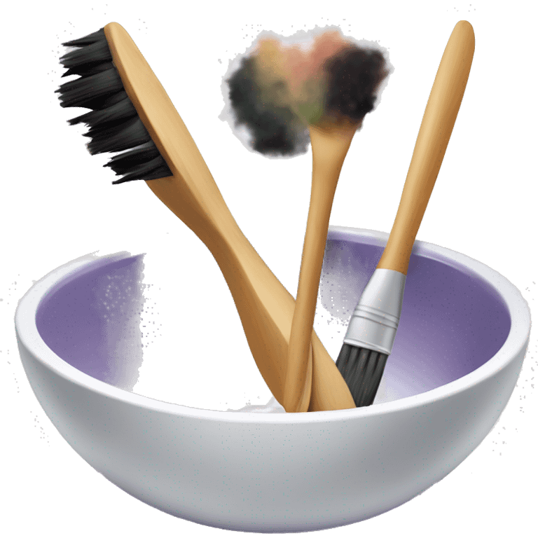 Empty hair dye bowl and brush emoji