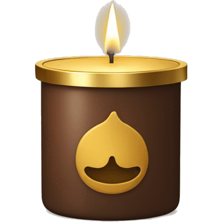 Candle I brown jar with gold lid emoji