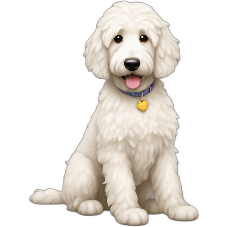 White golden doodle emoji