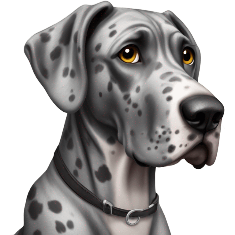 dark gray Merle great Dane emoji