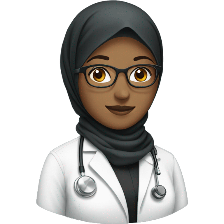 Doctor wears hijab and glasses  emoji