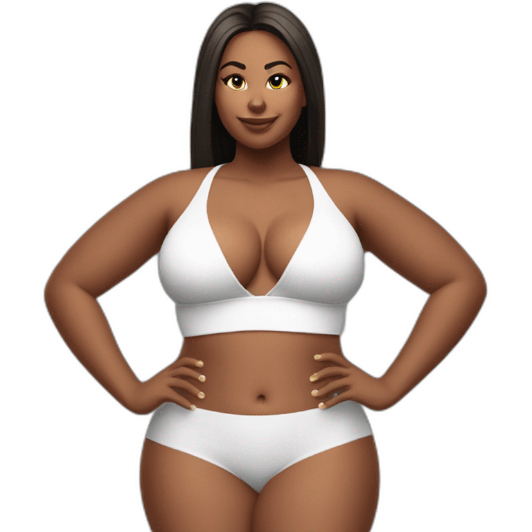 Slim-thicc woman bikini hands on hips pose (beach body) emoji