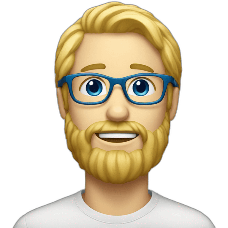 Blond man blue eye glasses small beard eating hazelnut emoji