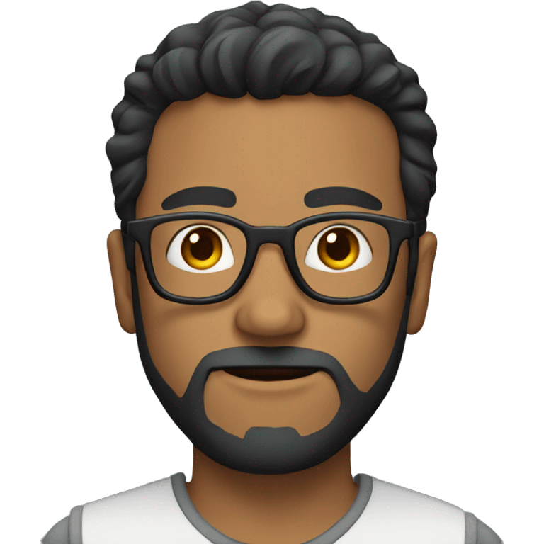 Guy with glasses, beard and dark hair emoji