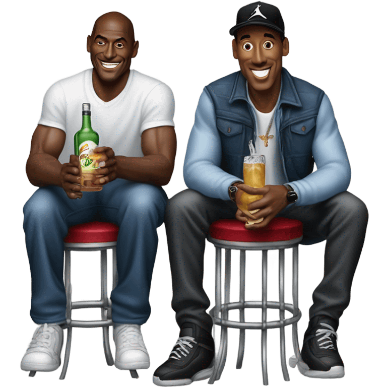 Michael Jordan and Scottie Pippen on Barstools drinking tequila soda emoji