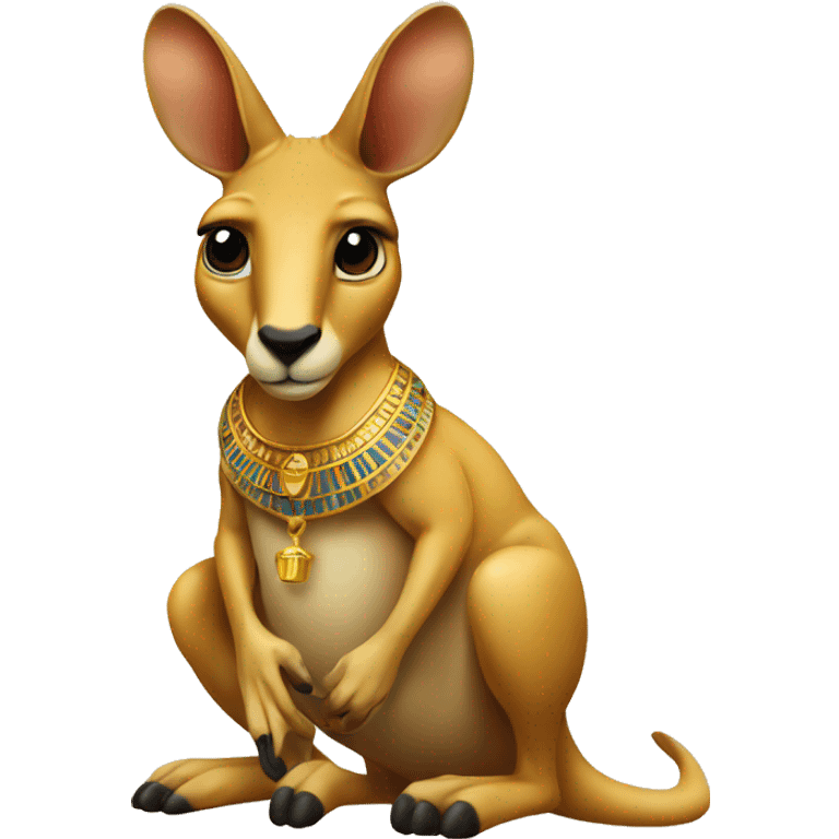 a kangaroo with king tut in its pouch emoji