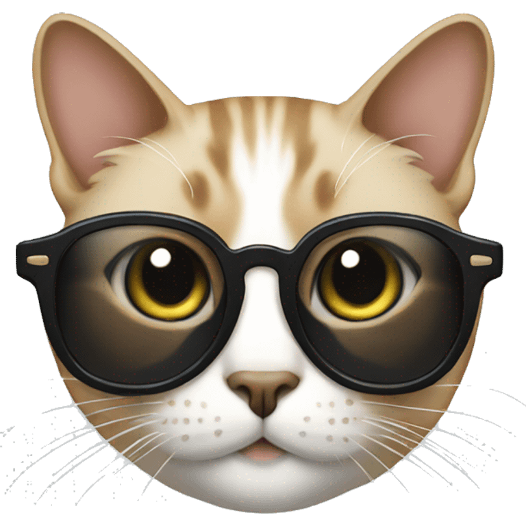 Cat with black glasses  emoji