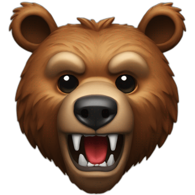 grizzly head with devil ears emoji