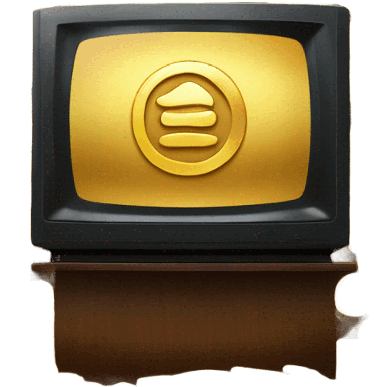 TV and gold coins emoji