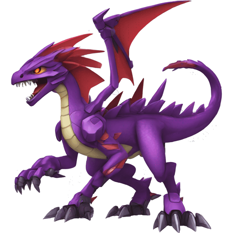  Cool Edgy Purple Red Digimon-Fakemon-Raptor-Dragon-Mecha full body emoji