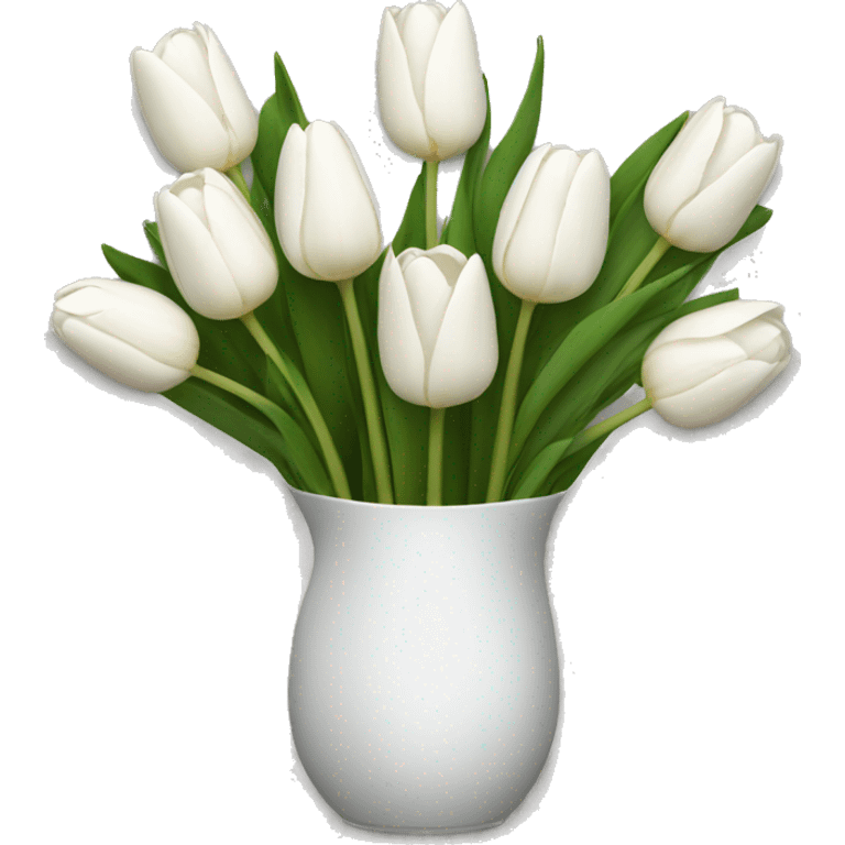 white tulip bouquet  emoji