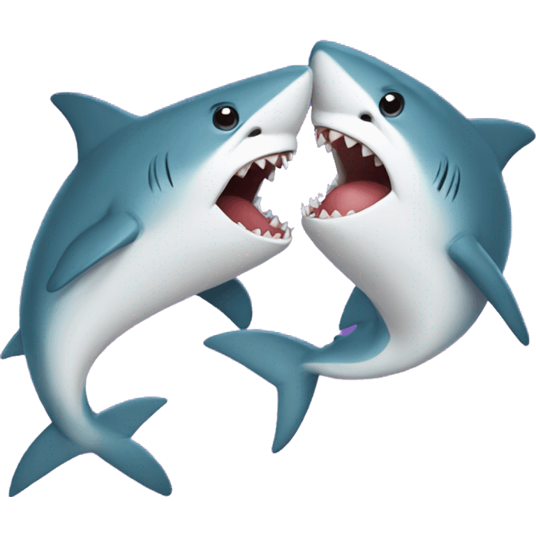 gay sharks kissing emoji