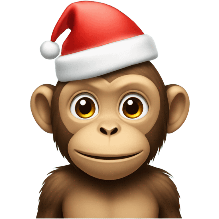 monkey in santa hat and a little heart emoji