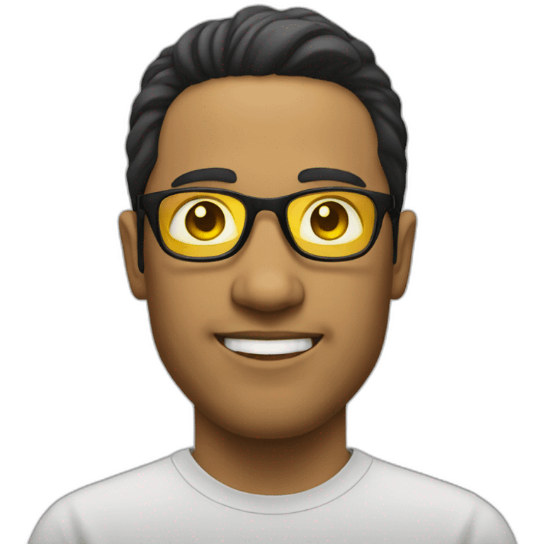 Man with yellow tinted glasses and black hair  emoji