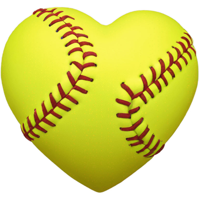 Heart shape yellow softball emoji