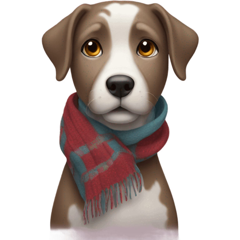 Dog wearing a scarf emoji