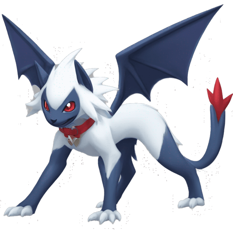 Cool Edgy Nargacuga-Absol-Zangoose-Sneasel-Quilava with a collar on, full body emoji