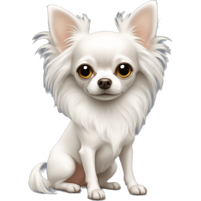 white long-haired chihuahua full body emoji